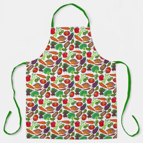 Vegetable Print Garden Veggies Farmers Market Veg Apron