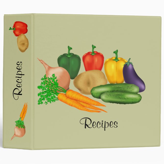 Vegetable Recipe 3 Ring Binder (Front/Spine)