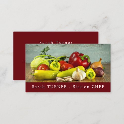 Vegetable Selection Chef Cooking Business Card