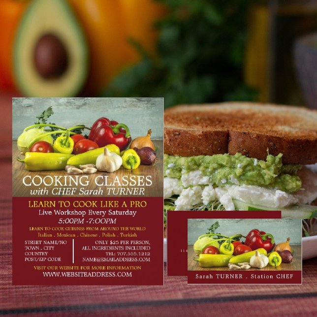 Vegetable Selection, Chef, Cooking Business Card (Creator Uploaded)