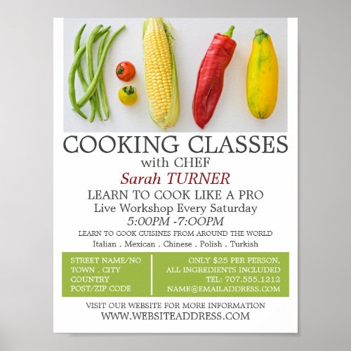 Vegetable Selection Cooking Classes Advertising Poster