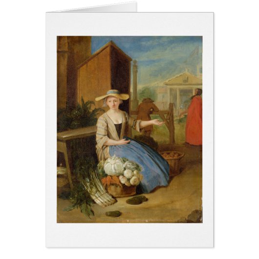 Vegetable Seller, Covent Garden, c.1726 (oil on pa (Front)