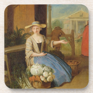 Vegetable Seller, Covent Garden, c.1726 (oil on pa Beverage Coaster