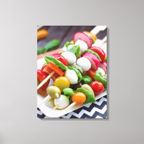 Vegetable skewer kebab pick fresh garden health canvas print