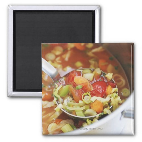 Vegetable soup in pan magnet