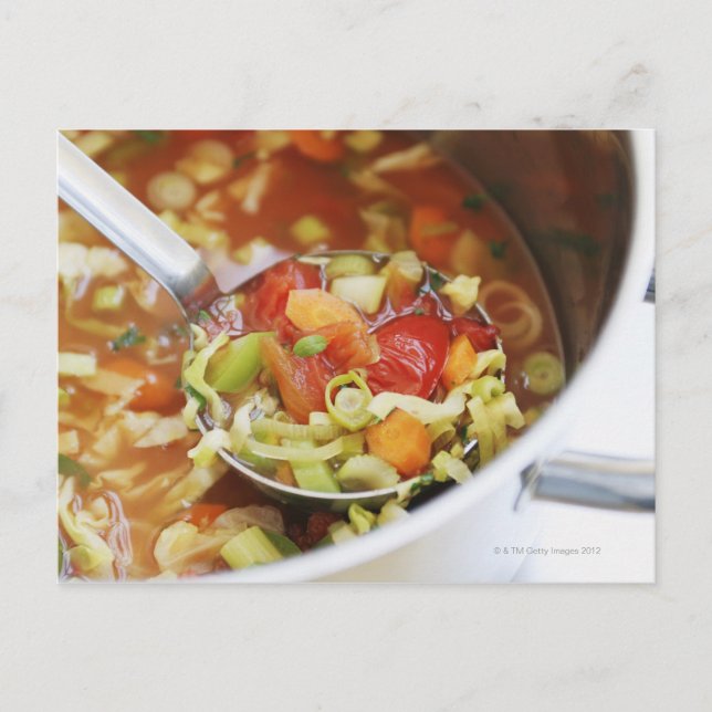 Vegetable soup in pan postcard (Front)