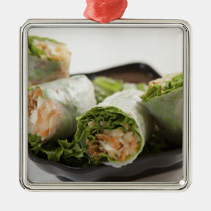Vegetable Spring Rolls Metal Ornament