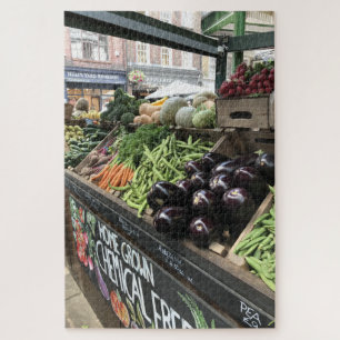Vegetable Stand at Borough Market, London, UK Jigsaw Puzzle