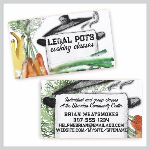 Customizable vegetable illustration chef cooking business card