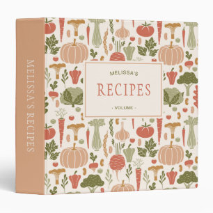 Vegetable Vegetarian Recipe Personalized 3 Ring Binder