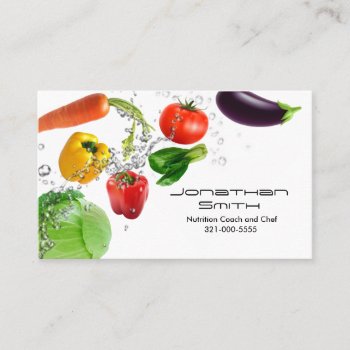 Vegetable Water Splashes Business Card by TheFruityBasket at Zazzle