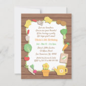 Vegetables and Flower Garden Kids Birthday Party Invitation (Front)