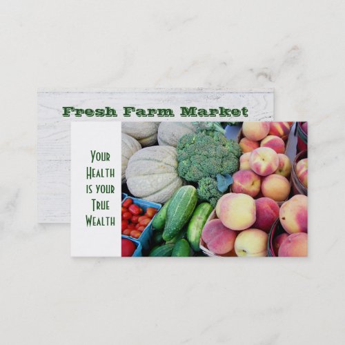 vegetables and fruit at the market business card