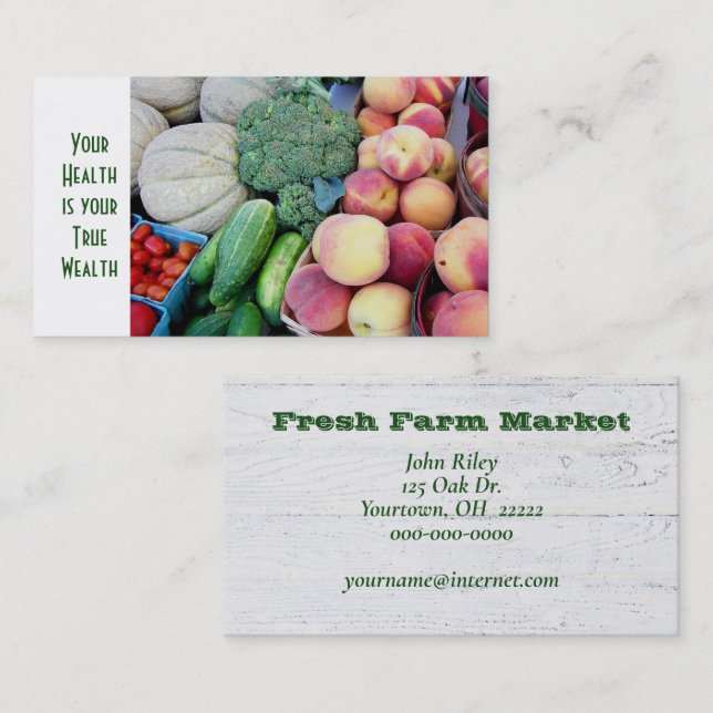 vegetables and fruit at the market business card (Front/Back)
