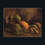 Vegetables and Fruit by Vincent van Gogh Postcard<br><div class="desc">Still Life with Vegetables and Fruit by Vincent van Gogh is a vintage fine art post impressionism still life painting featuring a variety of food, fruits and vegetables in a kitchen. Pears, apples, lettuce, turnips, potatoes and other autumn seasonal root veggies ready to cook. About the artist: Vincent Willem van...</div>