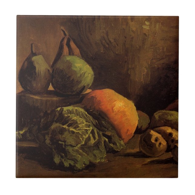 Vegetables and Fruit by Vincent van Gogh Tile (Front)