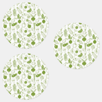 Vegetables and fruits with seamless background kids' labels