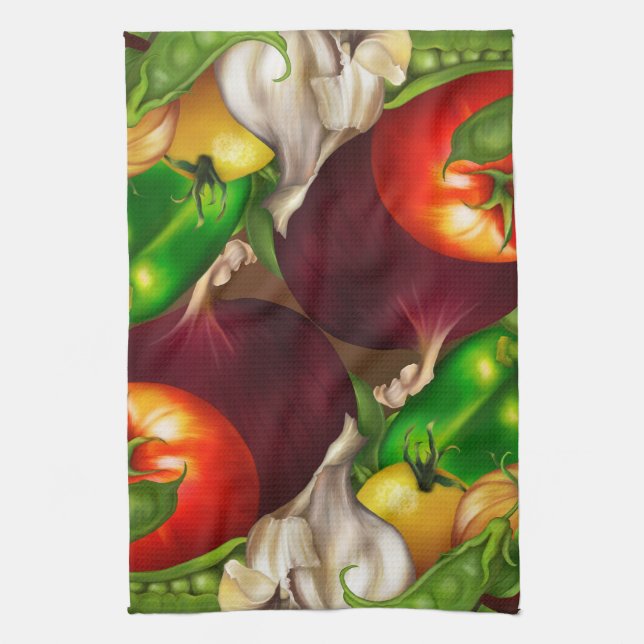 Vegetables and Herbs Organic Natural Fresh Food Towel (Vertical)