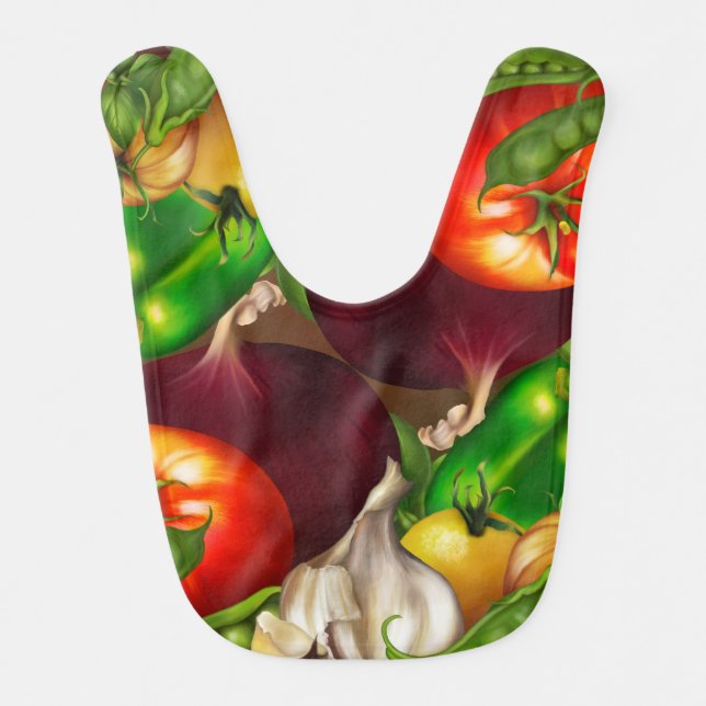 Vegetables and Herbs Organic Natural Veggies Food Baby Bib (Front)
