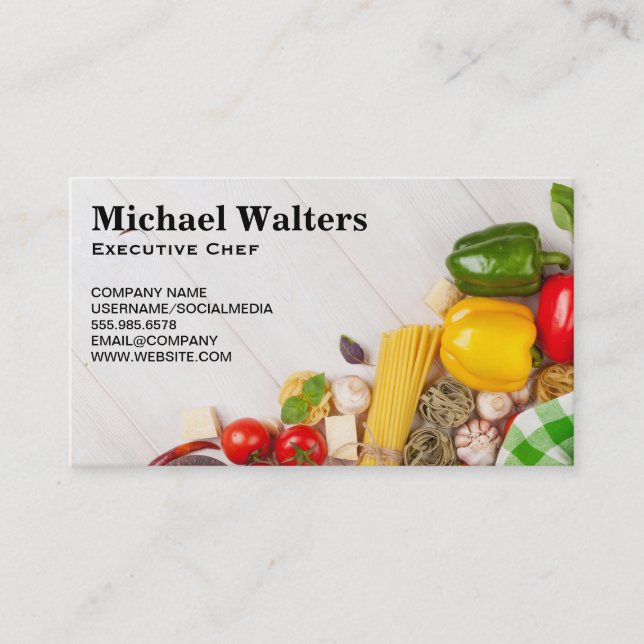 Vegetables and Pastas Business Card (Front)