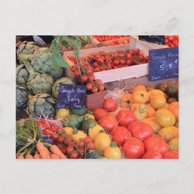 vegetables at a market in the Provence Postcard (Front)