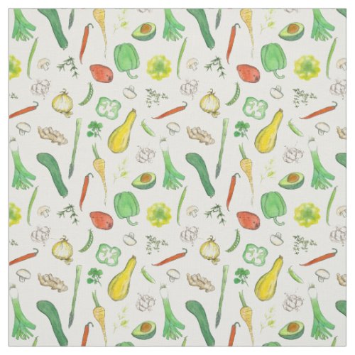 Vegetables Avocado Squash Peppers Kitchen Fabric