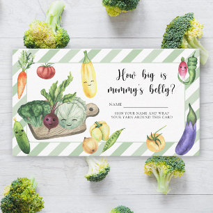 Vegetables baby shower - How big is mommy's belly Enclosure Card
