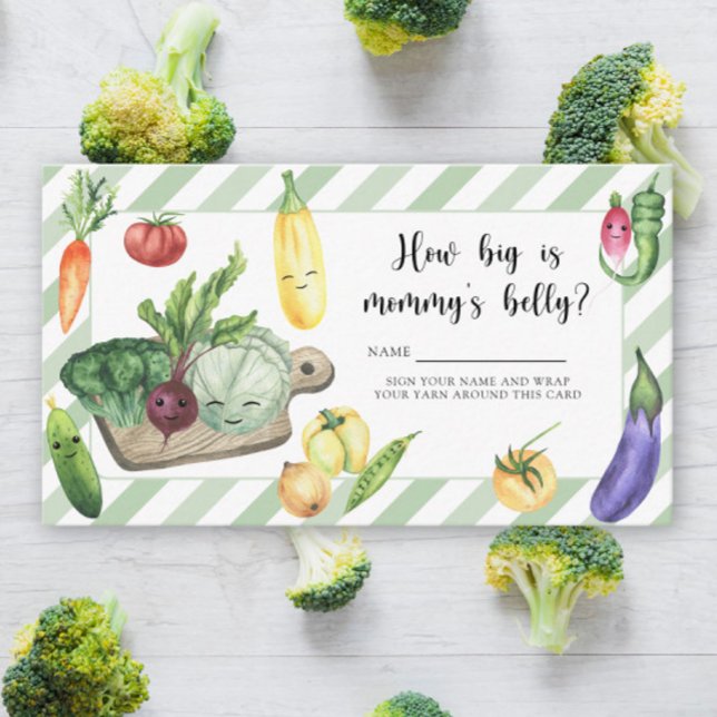 Vegetables baby shower - How big is mommy's belly Enclosure Card (Creator Uploaded)