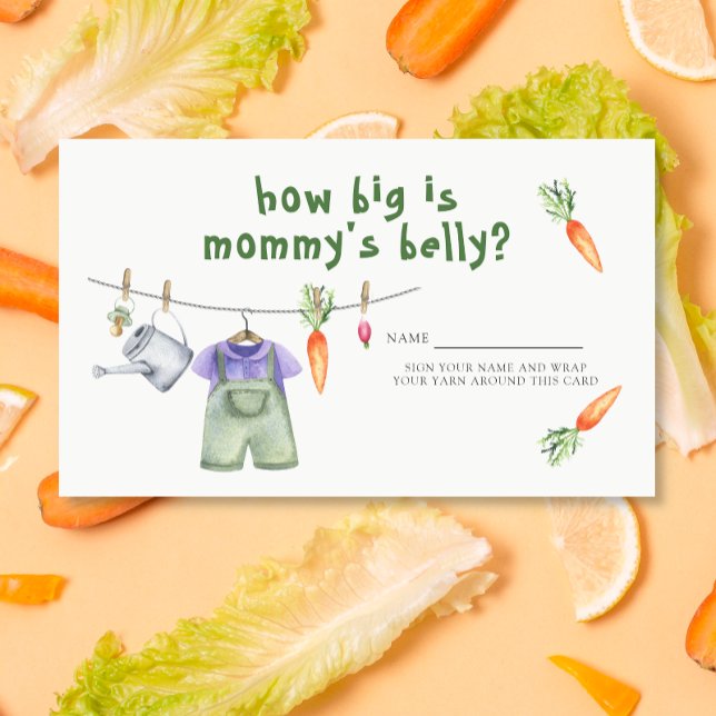 Vegetables baby shower - How big is mommy's belly Enclosure Card (Creator Uploaded)