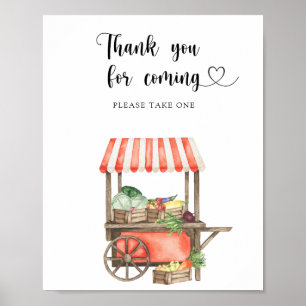 Vegetables baby shower - Thank you for coming Poster