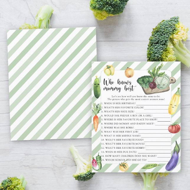 Vegetables baby shower - Who knows mommy best (Creator Uploaded)