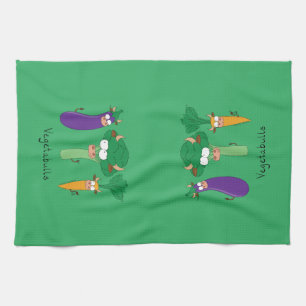 Vegetables Bulls Cute Kids Cartoon Kitchen Towel
