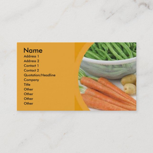 Vegetables Business Card (Front)