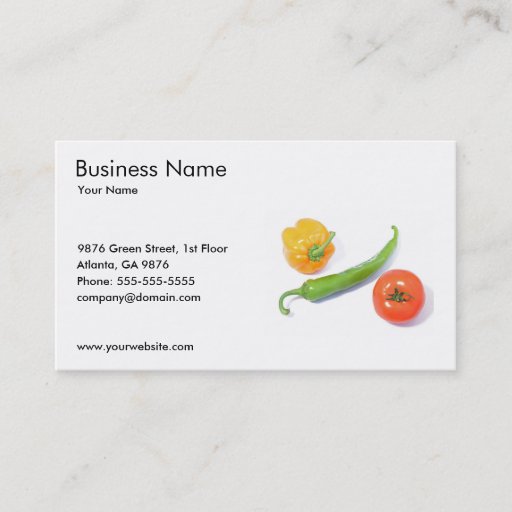 Customizable Vegetables Business Card Template