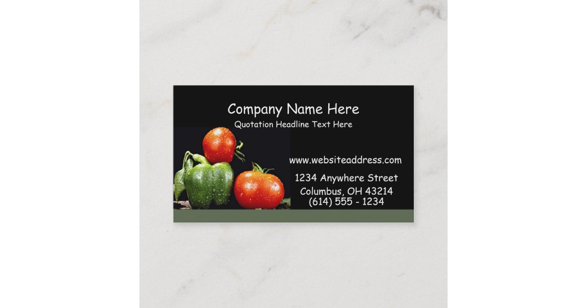 Vegetables Business Cards | Zazzle