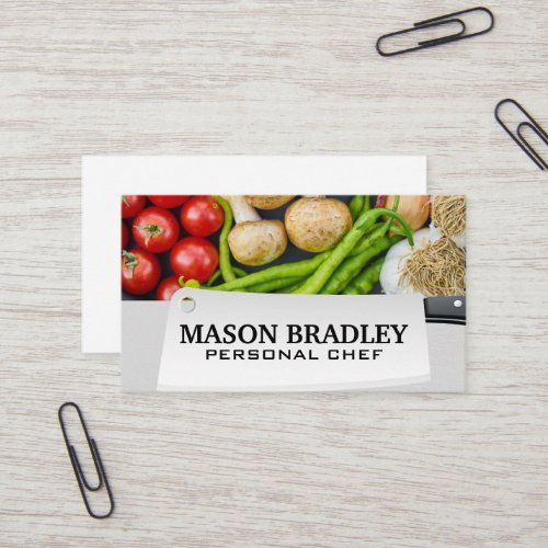 Vegetables  Butchers Knife Business Card
