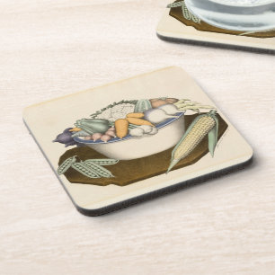 Vegetables by Grant Wood Beverage Coaster