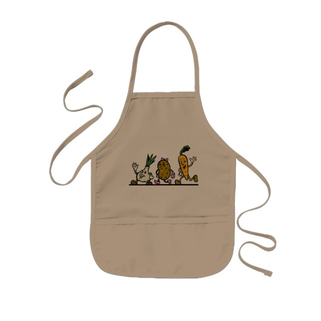 vegetables-cartoon-root-vegetables kids' apron (Front)