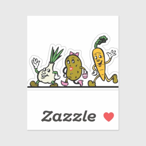 vegetables_cartoon_root_vegetables sticker