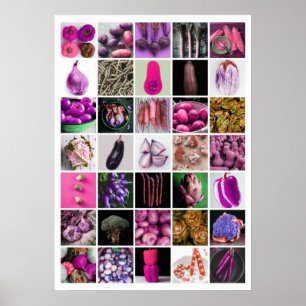 VEGETABLES Collage - Pink/Purple Poster