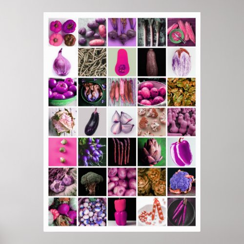 VEGETABLES Collage _ PinkPurple Poster