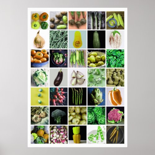 VEGETABLES Collage _ YellowGreen Poster