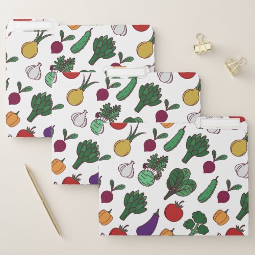 Vegetables colorful repeating decor file folder