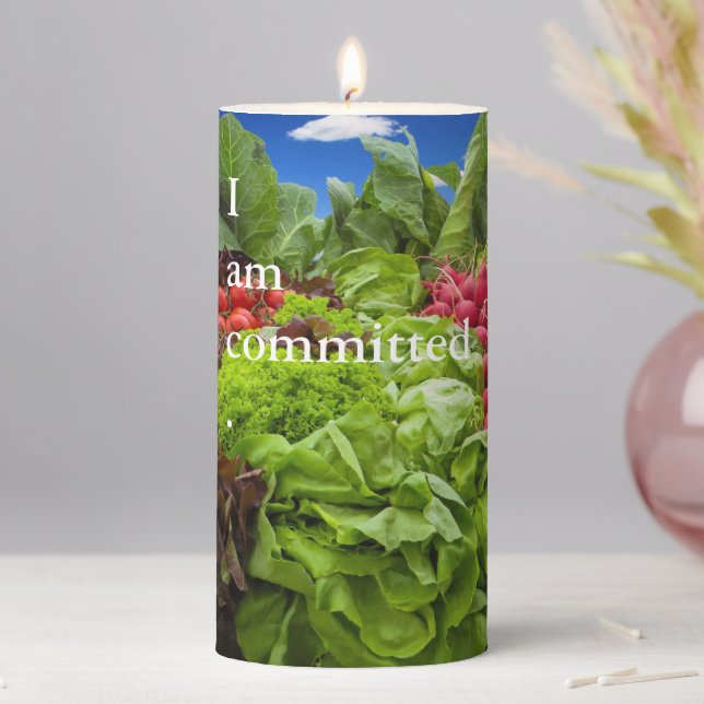 Vegetables Commitment Pillar Candle (In Situ)