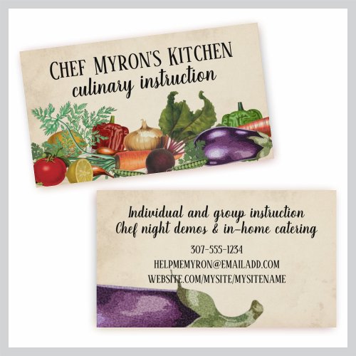 vegetable herb cooking pot business card