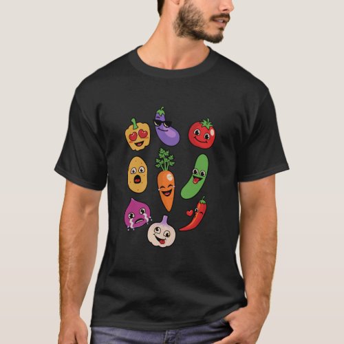 Vegetables Emojis Cute Veggie Vegan Lovers Gift T_Shirt