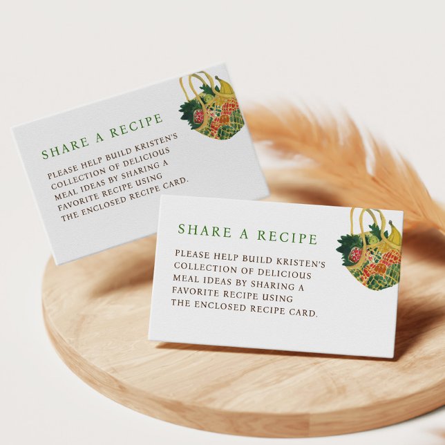 Vegetables Farmers Market Bridal Shower Recipe Enclosure Card (Creator Uploaded)