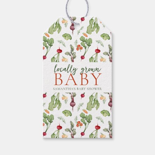 Vegetables Farmers Market Locally Grown Baby Gift Tags