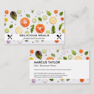 Vegetables Food Pattern Business Card