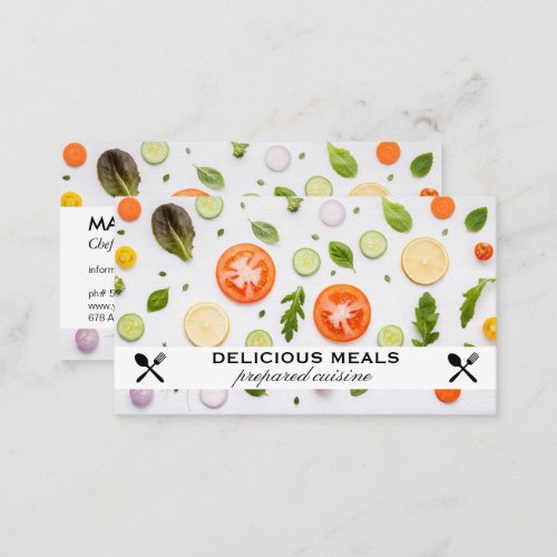 Vegetables  Food Pattern Business Card